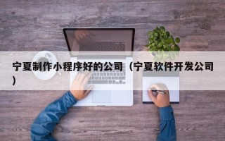 屯昌宁夏制作小程序好的公司（宁夏软件开发公司）